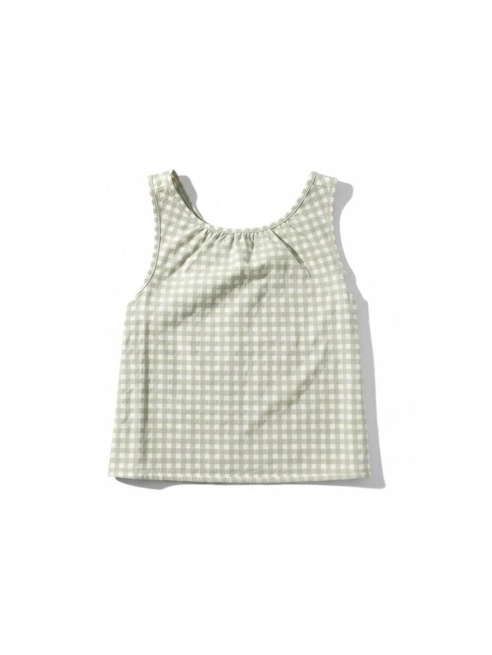 Sunday Collective Melon Gingham Tank – Green – Girls Size 8Y – NWT